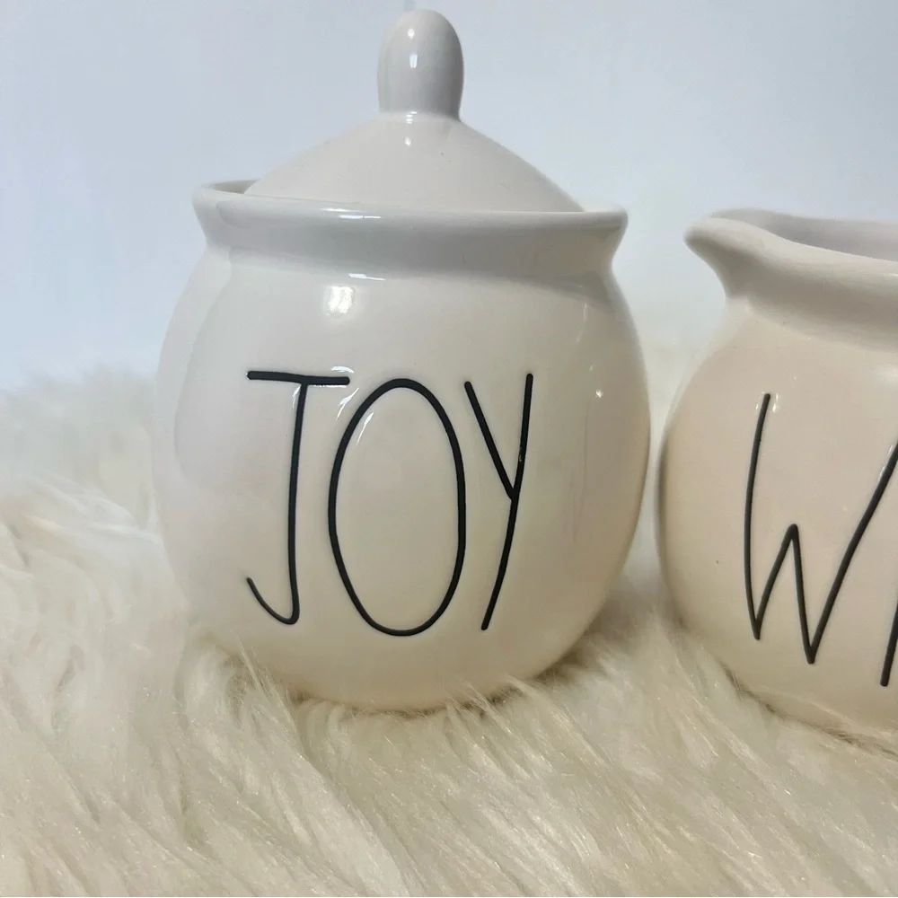 Rae Dunn Joy Wish Cream and Sugar Set New House Decor Kitchen Coffee